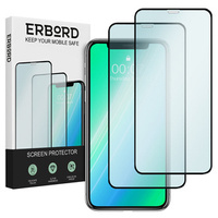 2x Закалено стъкло за iPhone X/XS/11 Pro, ERBORD 3D на цял екран