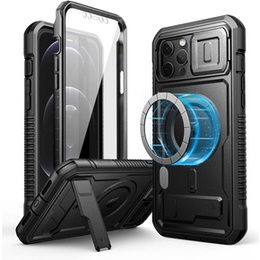 Брониран калъф за iPhone 12 Pro Max, Dexnor CamProtect MagSafe, черен