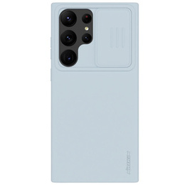 NILLKIN калъф за Samsung Galaxy S23 Ultra, силиконов калъф CamShield за MagSafe, син