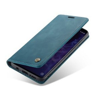 CASEME калъф за Samsung Galaxy S9 Plus, Leather Wallet Case, син