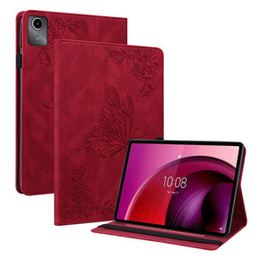 Калъф за Lenovo Tab M11, Butterfly, червен