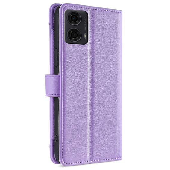 Калъф с капак за Motorola Moto G04 / G24 / G24 Power, Wallet Zipper Pocket, лилав