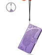 Калъф с капак за Motorola Edge 50 Pro, Butterfly, лилав