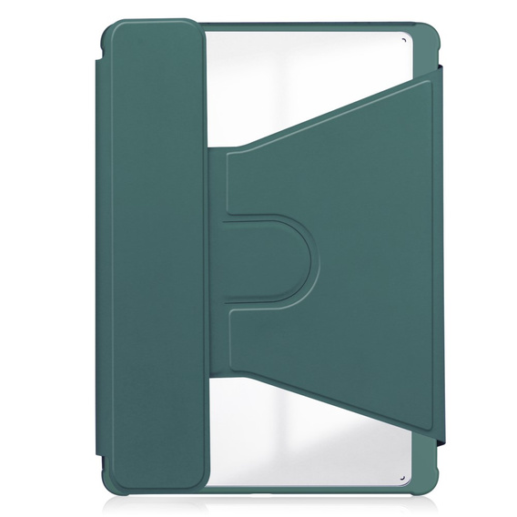 Калъф с клавиатура за iPad Pro 11" 2024 (5 gen.), Rotary 360° Leather, тъмнозелен