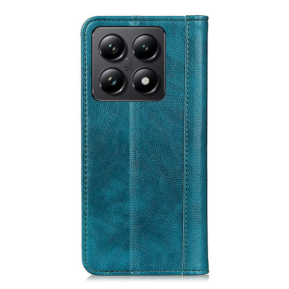 Калъфи за Xiaomi 14T Pro, Wallet Litchi Leather, зелен