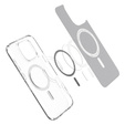 Калъфът MagSafe Spigen за iPhone 16 Pro Max, Ultra Hybrid, прозрачен / бял + 9H закалено стъкло
