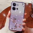 Калъф за Infinix Note 30 VIP, Glitter Flower, лилав