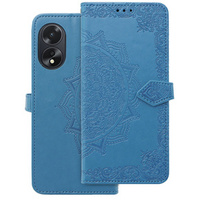 Калъф с капак за Oppo A58 4G, Mandala, син