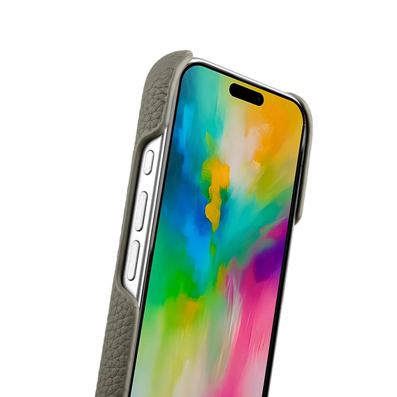 Калъфът MELKCO за iPhone 16 Pro, кожа, сив