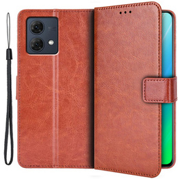 Калъф с капак за Motorola Moto G84 5G, Crazy Horse Wallet, кафяв