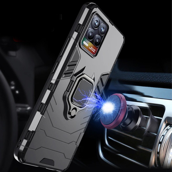 Калъфи за Realme 8 / 8 Pro, Kickstand Ring, черен