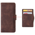 Калъф с капак за Realme GT 6 / 6T, Card Slot, кафяв