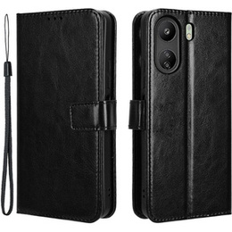 Калъф с капак за Xiaomi Redmi 13C / Poco C65, Crazy Horse Wallet, черен