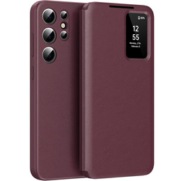 Флип калъф за Samsung Galaxy S25+ Plus, Smart View Wallet, бордо