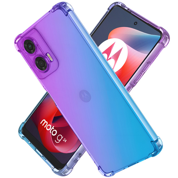 Калъфът Gradient Dropproof за Motorola Moto G24 / G24 Power / G04, Лилаво / синьо