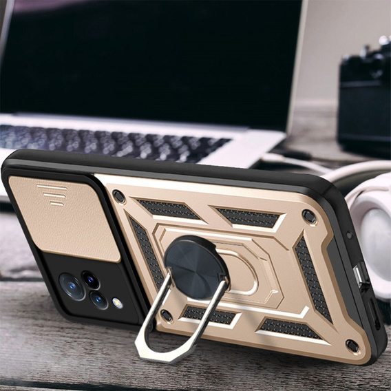 Брониран калъф за Vivo V21 5G, CamShield Slide, златен