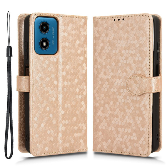 Калъф с капак за Motorola Moto G24 / G24 Power / G04, Wallet Rhombus, розов