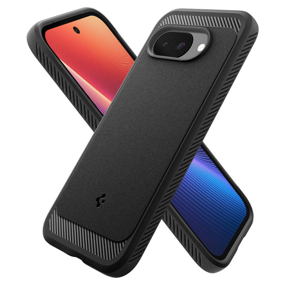 Калъфът Spigen за Google Pixel 9A, Rugged Armor MagSafe, черен + закалено стъкло 9H