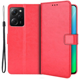 Калъф с капак за Xiaomi Poco X5 Pro 5G, Wallet, червен