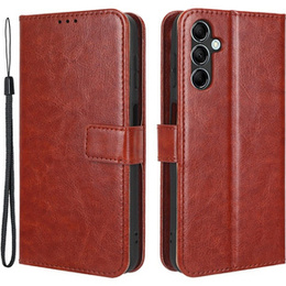 Калъф с капак за Samsung Galaxy M34, Crazy Horse Wallet, кафяв