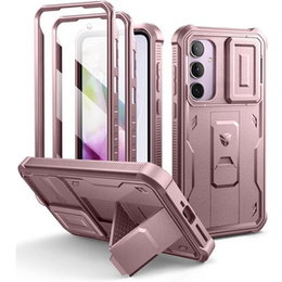 Брониран калъф за Samsung Galaxy A35, Dexnor Full Body (Two Frames), розов rose gold