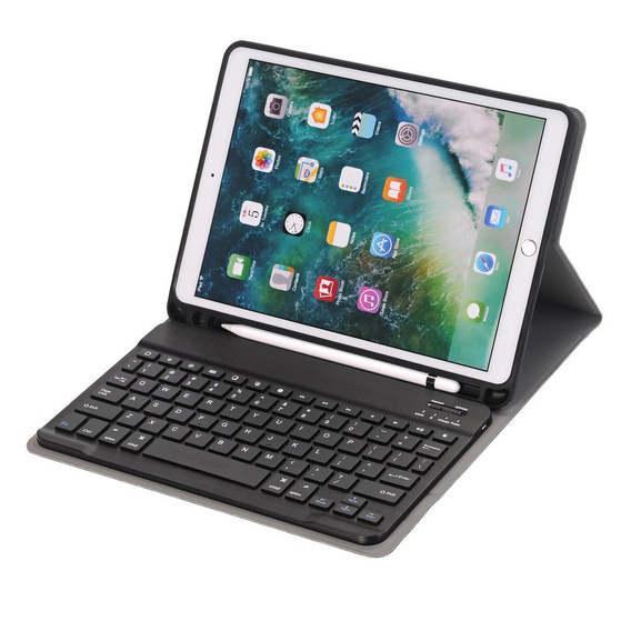 Калъф + клавиатура iPad 7/8/9 10.2 2019/2020/2021, Pen Slot, черен