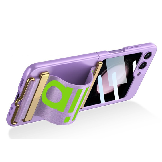 Калъф за Galaxy Z Flip 5, Strap Cover, лилав/оранжев