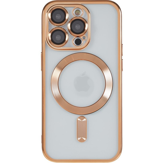 Калъф за iPhone 14 Pro, Electro MagSafe, златен + стъкло за екран
