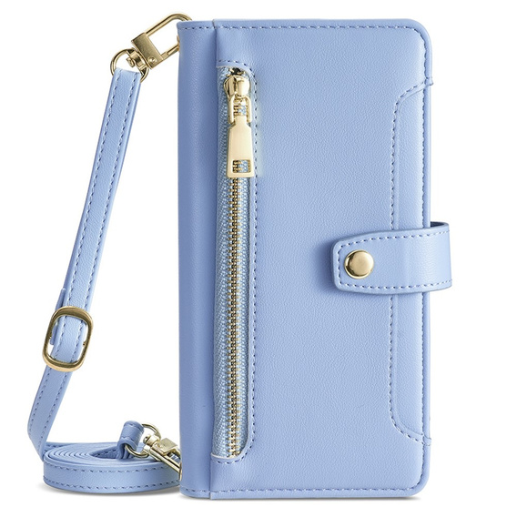 Калъф с капак за Oppo A38 / A18 4G, Wallet Zipper Pocket, син