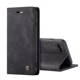 CASEME калъф за iPhone 7/8/SE 2020/SE 2022, Leather Wallet Case, черен