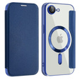 Калъф с капак за iPhone 16E, RFID Wallet MagSafe CamShield, тъмносин