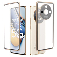 Калъфът за Realme 11 Pro 5G / Pro+ 5G, Magnetic Dual Glass, златен