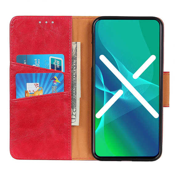 Калъф с капак за Asus Zenfone Max M2 ZB633, Leather Flexi Book, червен