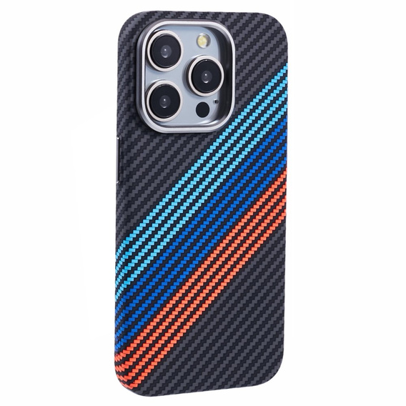 Калъфът за iPhone 14 Pro, Carbon Fiber MagSafe, тъмносин