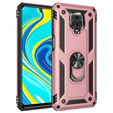 брониран калъф за Xiaomi Redmi Note 9S / 9 Pro, Nox Case Ring, розов