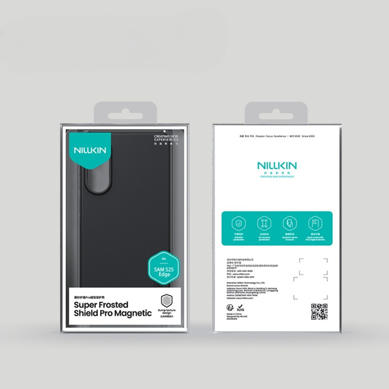 Калъфът NILLKIN за Samsung Galaxy S25 Edge, Frosted Shield, за MagSafe, черен