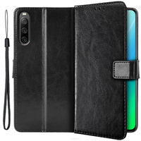 Калъф с капак за Sony Xperia 10 IV, Wallet, черен