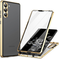 Калъфът за Samsung Galaxy S23 Plus, Magnetic Dual Glass, златен