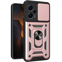 Брониран калъф за Xiaomi Poco F5, CamShield Slide, розов rose gold