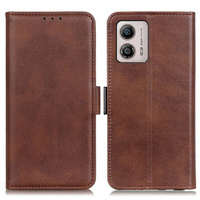 Калъф с капак за Motorola Moto G53 5G / G13 / G23, Wallet, кафяв