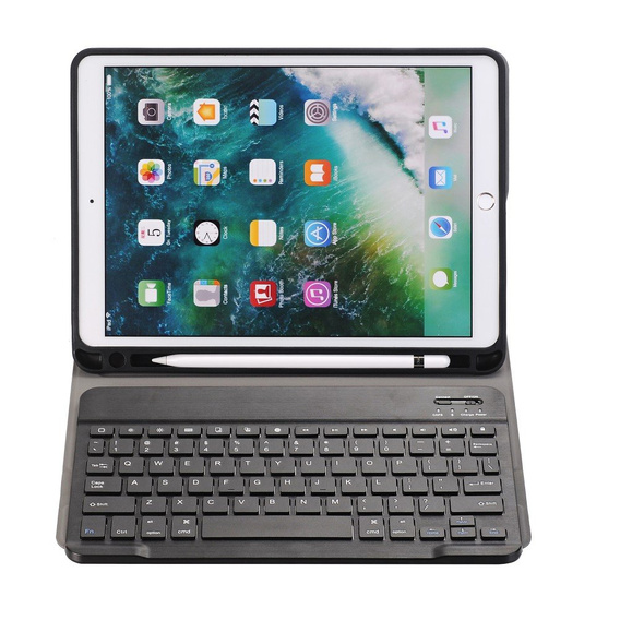 Калъф + клавиатура iPad 7/8/9 10.2 2019/2020/2021, Pen Slot, черен