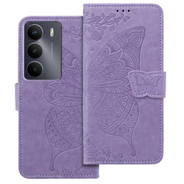 Калъф с капак за Realme 14X / Realme C75, Butterfly, лилав