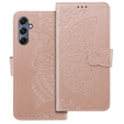 Калъф с капак за Samsung Galaxy M34 5G, Butterfly, розов rose gold