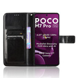Калъф с капак за Xiaomi Poco M7 Pro 5G, Crazy Horse Wallet, черен