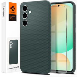 Калъфът Spigen за Samsung Galaxy S24 FE, Liquid Air, зелен + 9H закалено стъкло