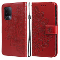 Калъф с капак за Oppo Reno5 Z / A94 / A95 5G, Mandala, червен