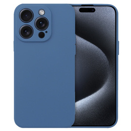 Калъф за iPhone 15 Pro Max, Silicone Lite, тъмносин
