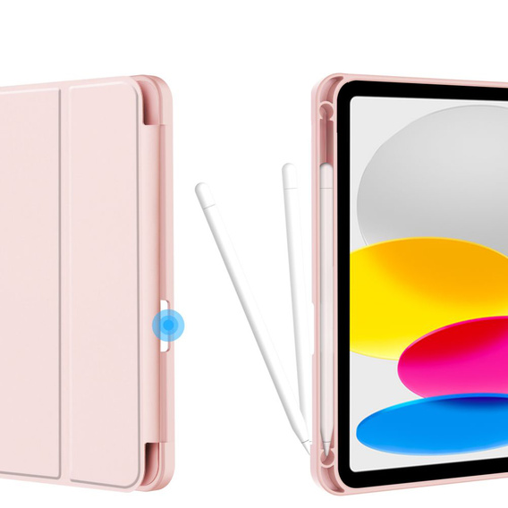 Калъфът за iPad 10.9 2022 10 Gen, Smart Pencil, с гнездо за стилус, розов