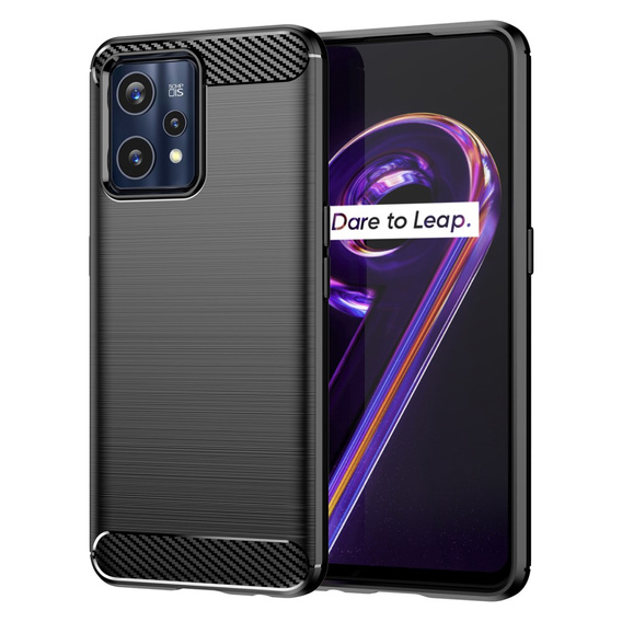 Калъфът за Realme 9 Pro+ Plus / Realme 9 4G, Carbon, черен