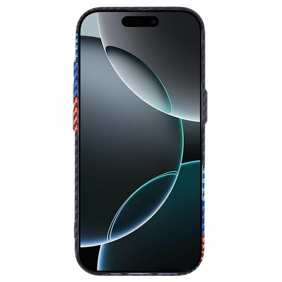 Калъфът за iPhone 16 Pro, Carbon Fiber MagSafe, тъмносин